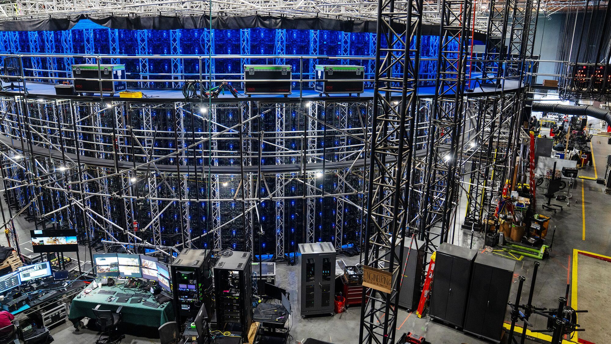 Rear view of the Stage 15 LED volume infrastructure